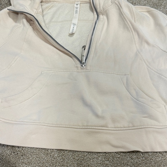 Women's Lululemom Scuba Half Zip Hoodie Cream - Picture 3 of 6